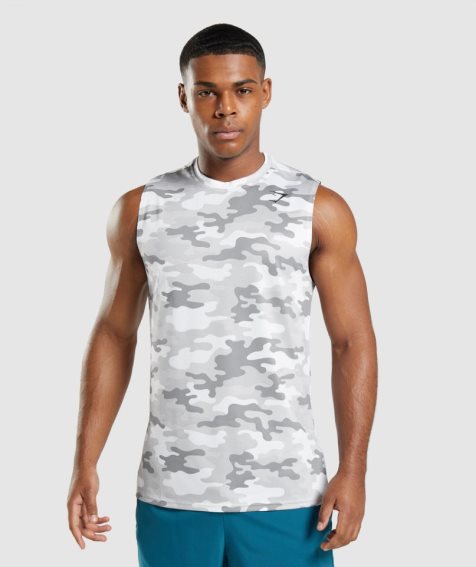 Podkoszulki Gymshark Arrival Bez Rękawów Męskie Camo | PL 137UJP